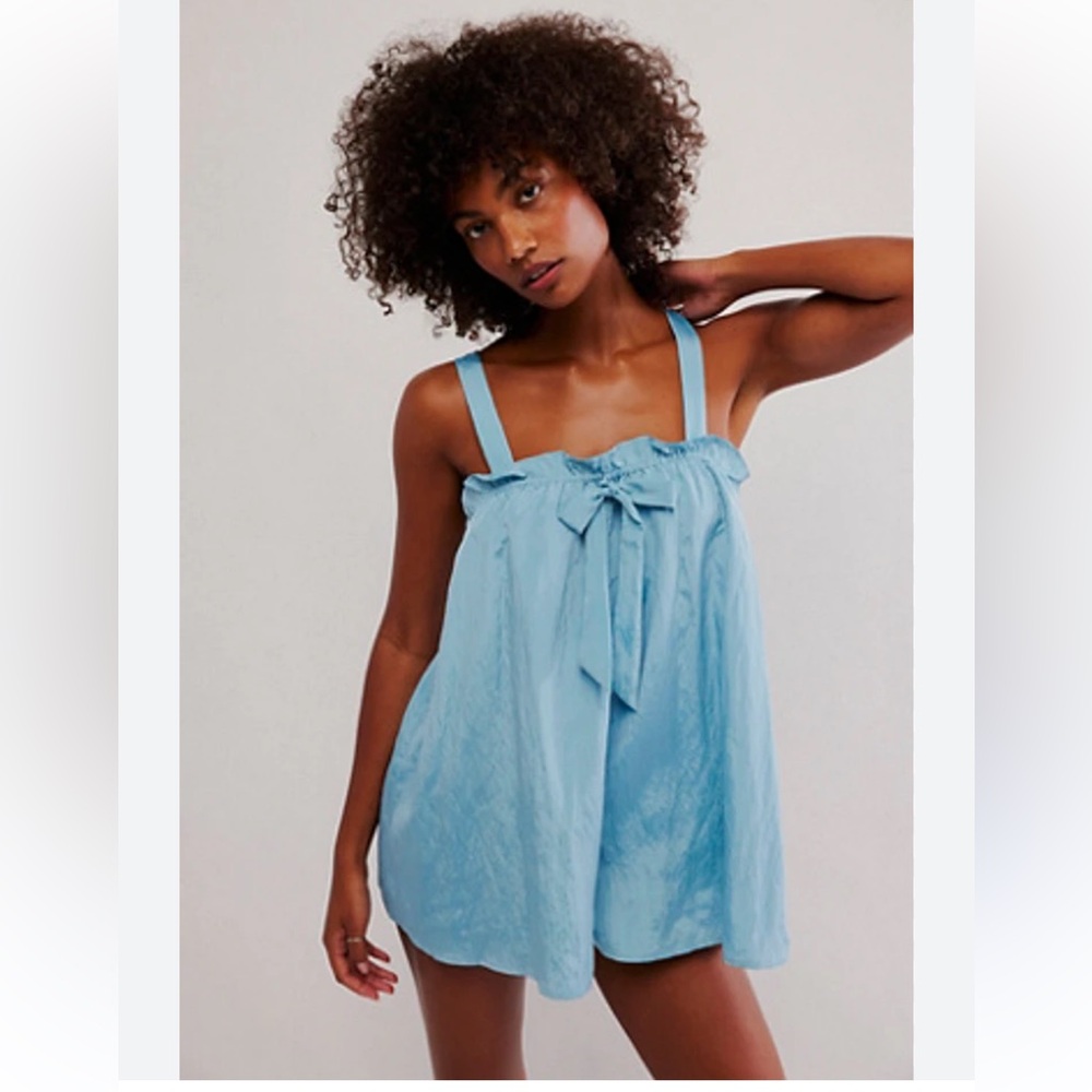 Free People Intimately Forever Young Romper in Milky Blue Size XS RT $78 NWOT - Picture 2 of 6